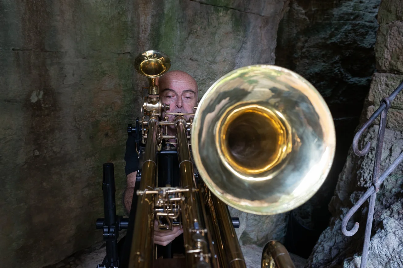 Concerto Numa Schio vista da davanti mentre lo strumento viene suonato